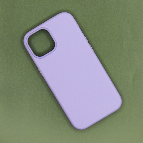 Чехол-накладка для iPhone 15, экокожа, магнитный (MagSafe), без лого, X-CASE, сиреневый