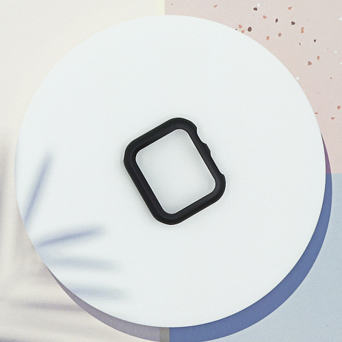 Защитное стекло с чехлом для Apple Watch 40mm, ударопрочный, цвет черный