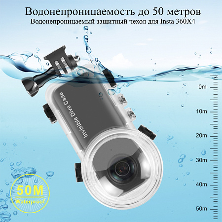 Чехол для Insta360 X4, для дайвинга 50 м погружение, вакуумный, PULUZ