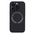 Чехол-накладка для iPhone 15 Pro Max, Silicon Case, магнитный (MagSafe), без лого, X-CASE, черный