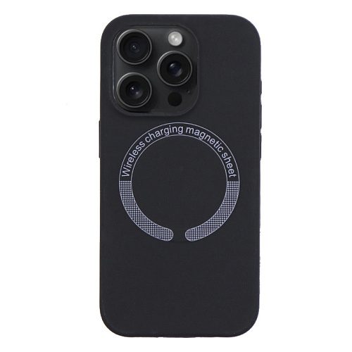Чехол-накладка для iPhone 15 Pro Max, Silicon Case, магнитный (MagSafe), без лого, X-CASE, черный