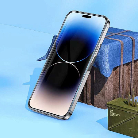 Защитное стекло для iPhone 15 Pro, G5, HOCO, Full screen silk screen HD tempered glass, черное
