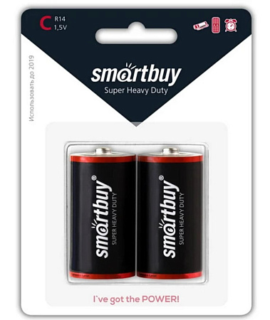 Элемент питания R14/2BL(SBBZ-C02B) Smartbuy  (1 батарейка)