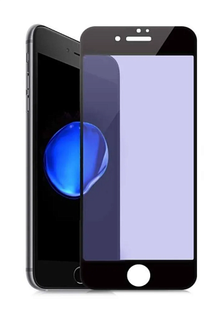 Защитное стекло на iPhone 7 Plus/8 Plus, Anti-blue ray матовый, черный, X-CASE