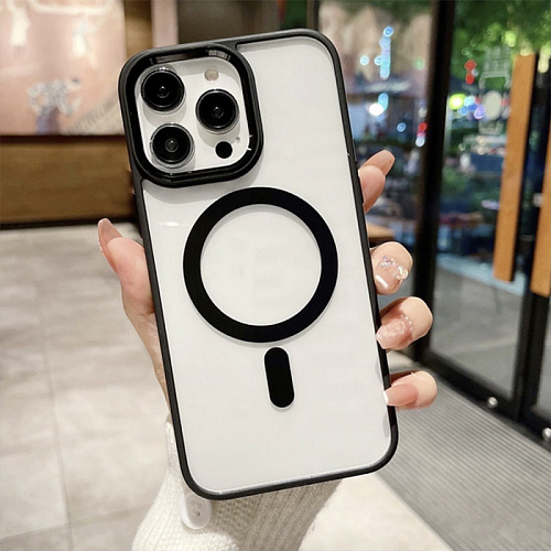 Чехол силиконовый для iPhone 15 Pro (6.1), Магнитный (MagSafe), X-CASE, черный