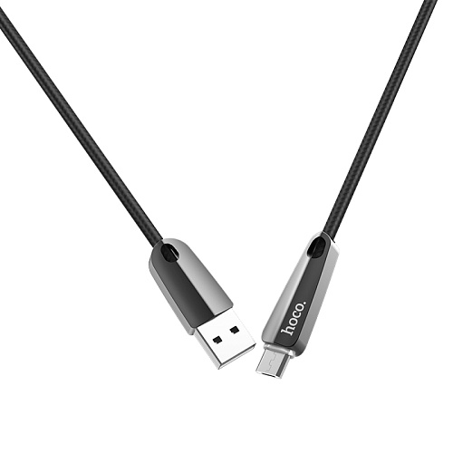 USB Кабель Micro, HOCO, U35, автоматическое отключение после 100% заряда, черный
