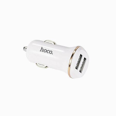 Автомобильное зарядное устройство, 2 USB 2.1A (Z1), usb cable lightning, HOCO, белый