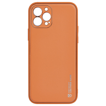 Чехол силиконовый для IPhone 12 Pro (6.1), Graceful Leather series, HOCO, оранжевый