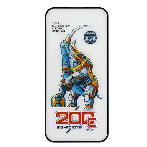 Защитное стекло на iPhone 16 Pro Max, носорог, с сеточкой для динамика, черное, X-CASE