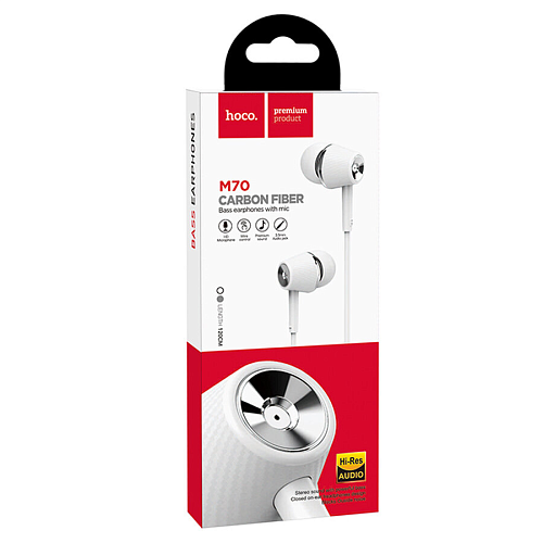   M70 Graceful universal earphones with mic,hoco, 