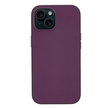 Чехол-накладка для iPhone 15, тканевый, магнитный (MagSafe), без лого, X-CASE, винный