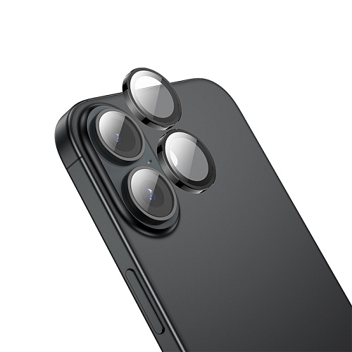 Защитное стекло для iPhone 16/16 Plus, V12 Plus, HOCO, на заднюю камеру, черный