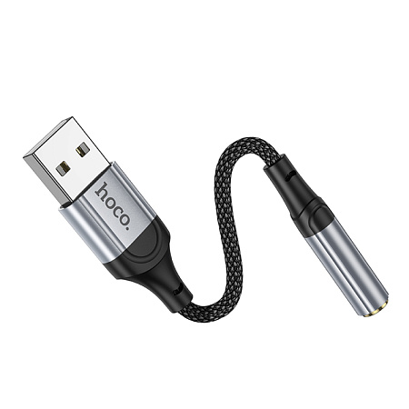 Переходник с USB на Jack 3.5мм, LS36, HOCO, черный