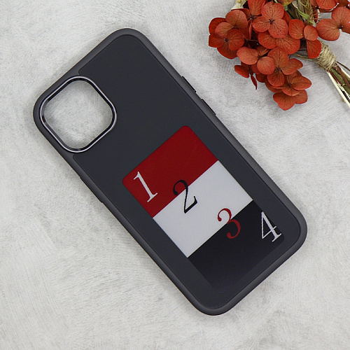 Чехол-накладка для iPhone 15, с экраном, без лого, X-CASE, черный