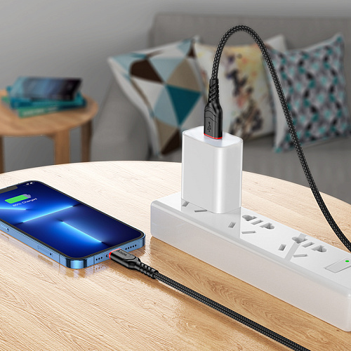 USB дата кабель Lightning, HOCO, X59, 2м, черный