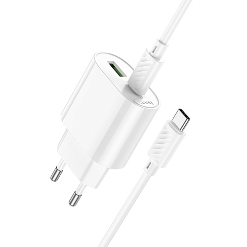 Сетевое зарядное устройство, 1 PD 20W + 1 USB 3.0 QC (C109A), HOCO, Type-C to Type-C, белый