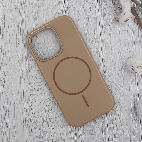 Чехол-накладка для iPhone 16 Pro Max, глянцевый, магнитный (MagSafe), без лого, X-CASE, бежевый