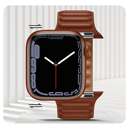 Ремешок на руку для Apple Watch 44/45/46/49 мм, HOCO, WA23, под кожу магнитный, коричневый