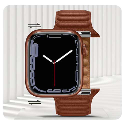 Ремешок на руку для Apple Watch 44/45/46/49 мм, HOCO, WA23, под кожу магнитный, коричневый