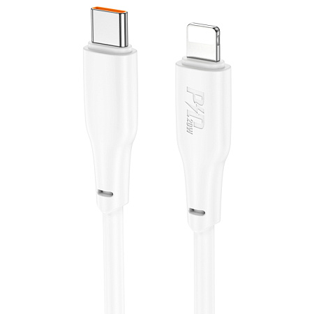 Кабель Lightning to Type-C (PD), HOCO, X93, 1м, 20W, белый