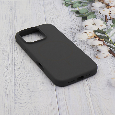 Чехол-накладка для iPhone 16 Pro Max, Silicon Case, магнитный (MagSafe), без лого, X-CASE, угольно-серый