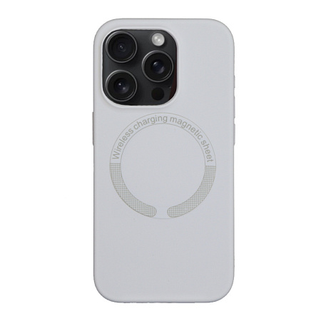 Чехол-накладка для iPhone 15 Pro, Silicon Case, магнитный (MagSafe), без лого, X-CASE, белый