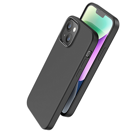 Чехол для iPhone 15 Plus, Silicone case, Магнитный (MagSafe), Pure series, HOCO, черный