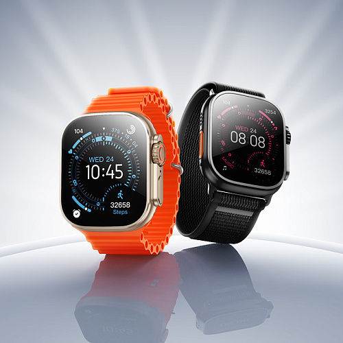 Умные часы Y42 Ultra Smart watch Hoco с поддержкой звонков, 2 ремешка в комплекте, черные
