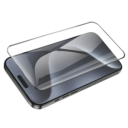 Защитное стекло для iPhone 16 Pro, G18, HOCO, Shield full screen HD tempered glass, черное