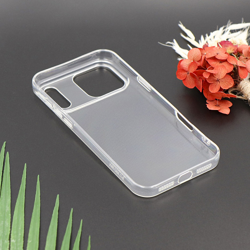 Чехол силиконовый для iPhone 17 Pro Max, с защитой камеры, X-CASE, прозрачный