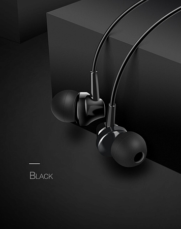 Проводные наушники M14 Universal Earphone, вакуумные с микрофоном, HOCO, черные