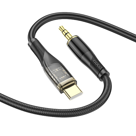 AUX Audio кабель 3,5 мм на Type-C, UPA25, HOCO, черный