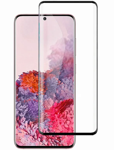 Защитное стекло на Samsung Galaxy S20 /S11E/S11 Lite, проклейка по краю, черное, X-CASE