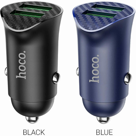 Автомобильное зарядное устройство, 2 USB 3.0 QC (Z39), 18W, HOCO, черный
