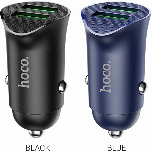 Автомобильное зарядное устройство, 2 USB 3.0 QC (Z39), 18W, HOCO, черный