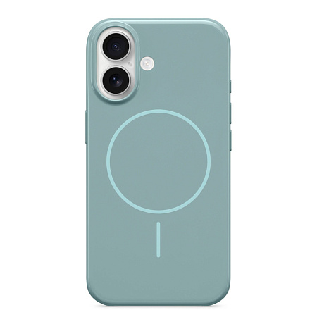 Чехол-накладка для iPhone 16, глянцевый, магнитный (MagSafe), без лого, X-CASE, бирюзовый