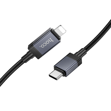 Кабель Lightning to Type-C (PD), HOCO, X118, 1м, с дисплеем, черный