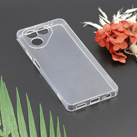 Чехол силиконовый для TECNO Pova 7 (4G), с защитой камеры, X-CASE, прозрачный