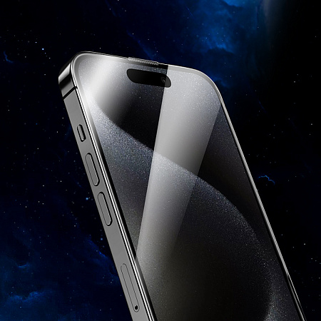 Защитное стекло для iPhone 16 Pro, A34, HOCO, 9D large arc dustproof glass, черное