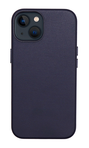 Чехол-накладка для iPhone 14, экокожа, магнитный (MagSafe), синий