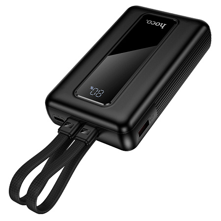 Универсальный Доп. Аккумулятор 20000mAh, J162A, HOCO, выход: 1 USB (22.5) 1 PD (20W) кабель: Type-C, Lightning, черный