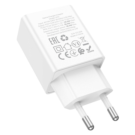 Сетевое зарядное устройство, 1 PD 30W  (N70), HOCO, цвет белый
