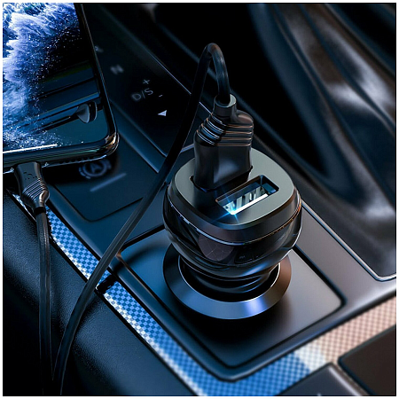 Автомобильное зарядное устройство, 2 USB 2.4A (Z40), HOCO, черный