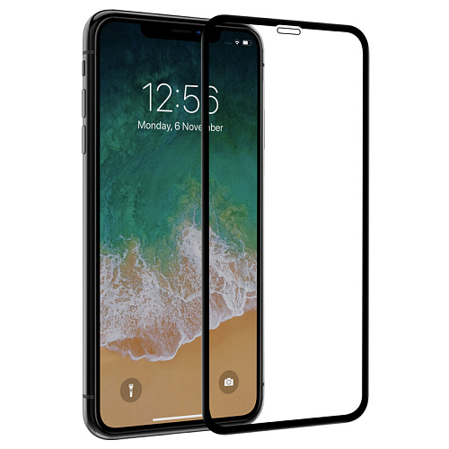 Защитное стекло на iPhone XS MAX/11 Pro Max (6.5), 3D черное тех.паке, X-CASE