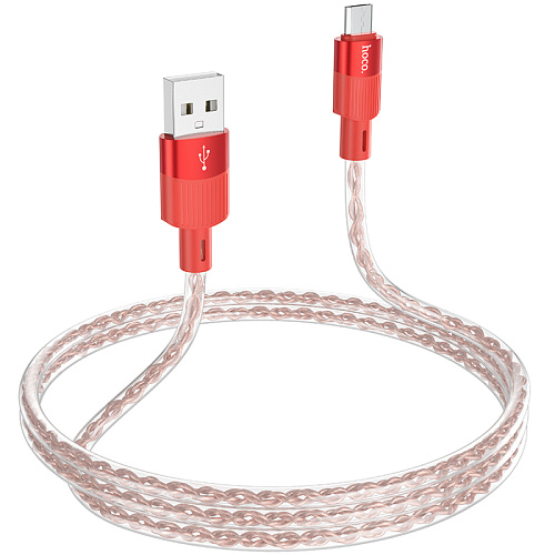 USB Кабель Micro, HOCO, X99, 1м, силиконовый, красный