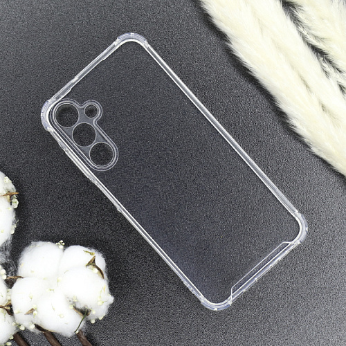 Чехол силиконовый для Samsung Galaxy A25 (5G), усиленные края с защитой камеры, X-CASE, прозрачный