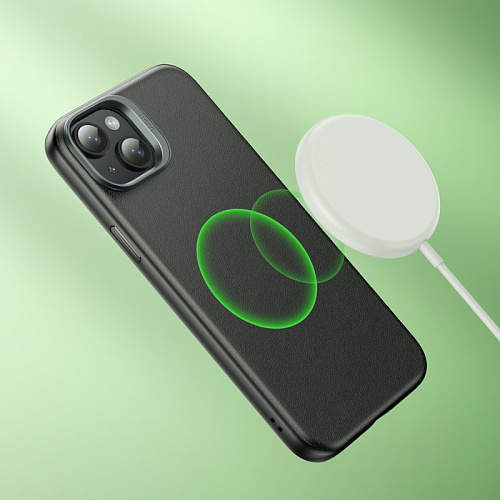 Чехол для iPhone 15, TPU+PU, Магнитный (MagSafe), AS8, HOCO, черный