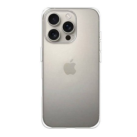 Чехол силиконовый для iPhone 16 Pro, с защитой камеры, X-CASE, прозрачный