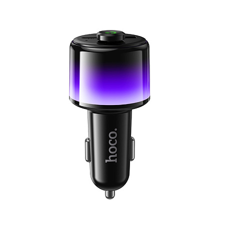 Bluetooth FM модулятор, E166 Path, HOCO, 1 USB QC3.0 (12Вт) или 5V/0.5A (для USB накопителя) +1 PD (30Вт) , черный
