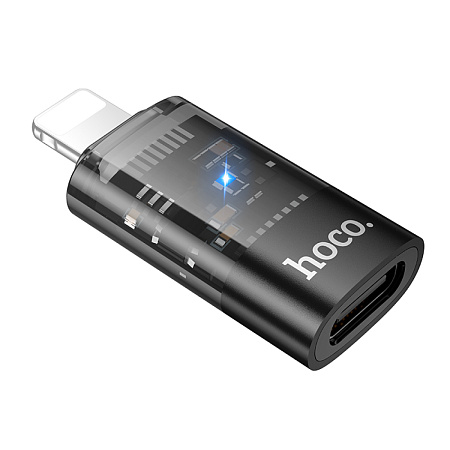 Переходник OTG Lightning, Lightning (папа) на USB (мама), UA36A, HOCO, черный